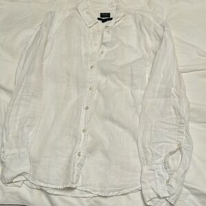 Simple white linen woman shirt